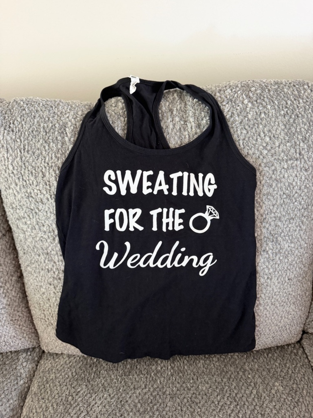 Black Tank Top "Sweating for the Wedding"